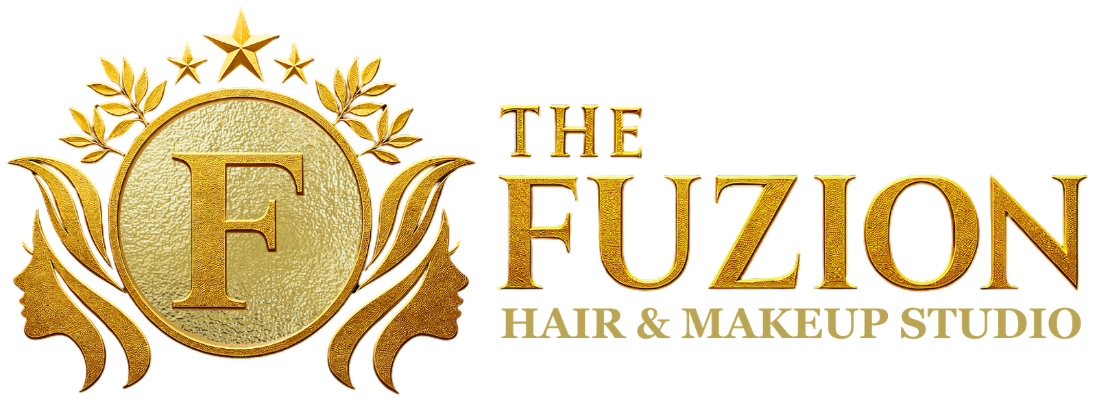 The Fuzion Hair & Makeup Studio premium salon logo in rose gold
